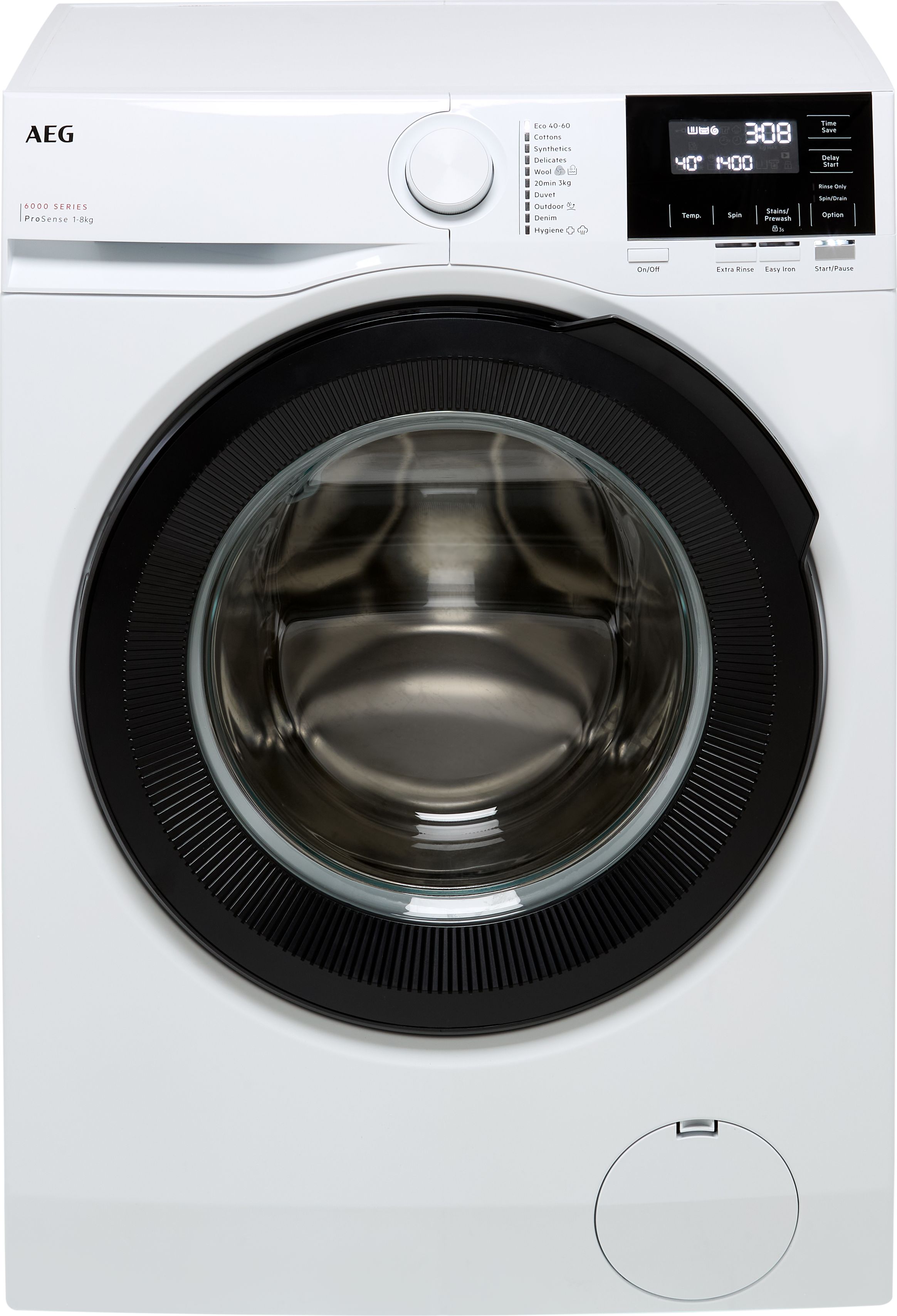 AEG ProSense Technology LFR61844B 8kg Washing Machine with 1400 rpm - White - A Rated, White