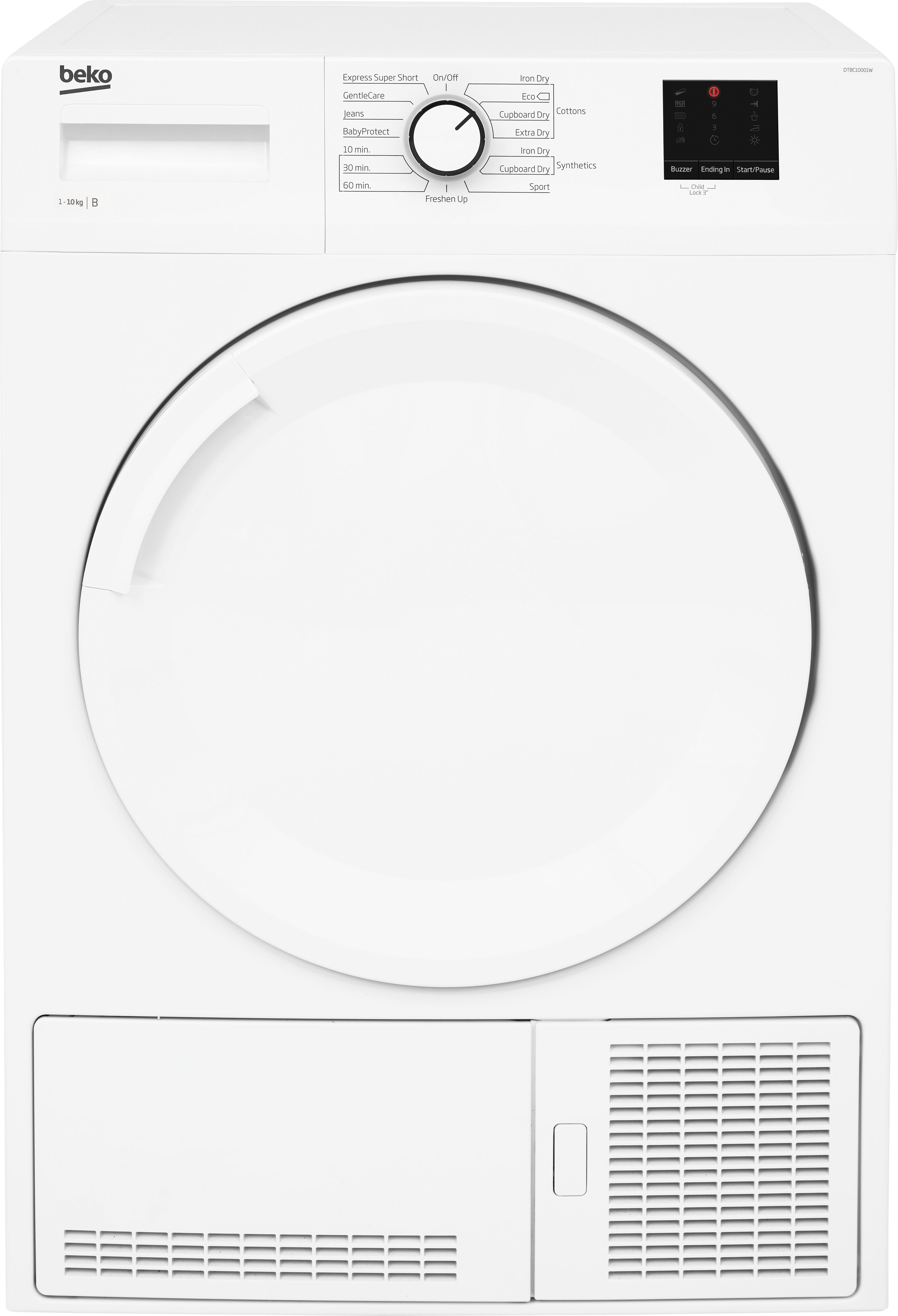 Beko DTBC10001W 10Kg Condenser Tumble Dryer - White - B Rated, White