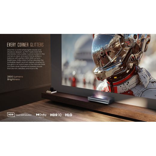 Hisense PX3 4K Ultra HD Laser TV Projector - Up to 150" - Annotation - Every corner glitters shot