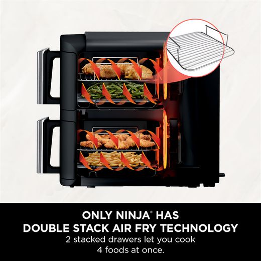 Ninja Double Stack XL SL300UK - Grey - Annotation - Only Ninja has double stack air fry technology