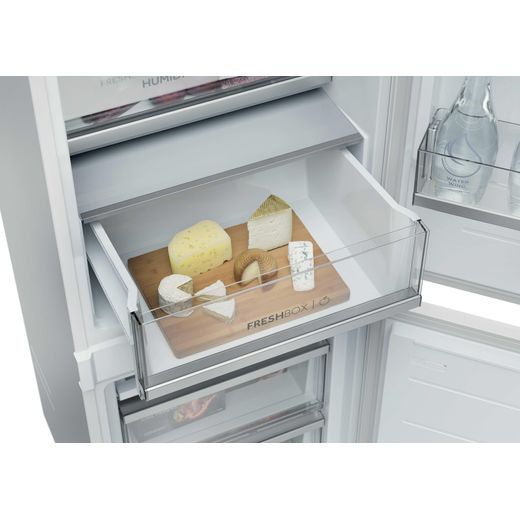 Haier Series 6 Integrated 70/30 Total No Frost Fridge Freezer with Sliding Door Fixing Kit - White - Top view inside drawer shot 