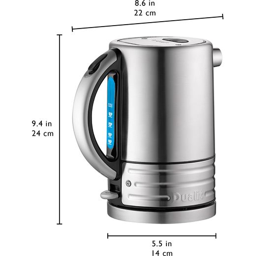 Dualit Architect 72905 Kettle - Black / Brushed Steel - Dimensions