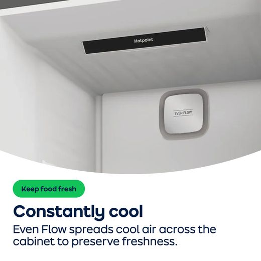 Hotpoint HPK2 6493 XP5UK V 192cm 60/40 Frost Free Fridge Freezer - Brushed Steel  - AO Annotation - Even-Flow