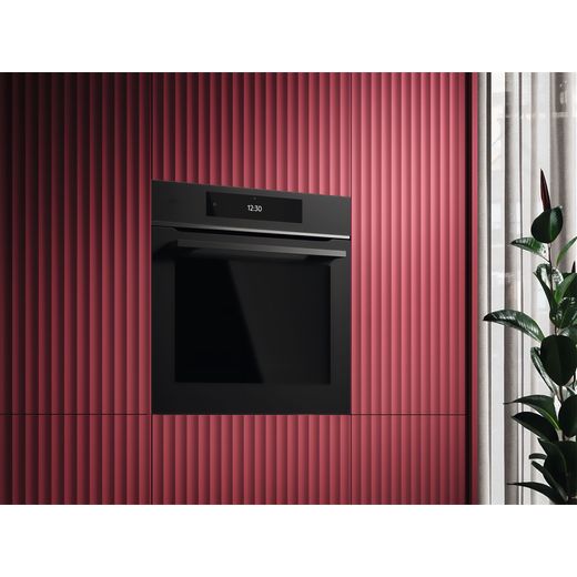 AEG ProAssist Built In Electric Single Oven - Matt Black - Oven in kitchen shot