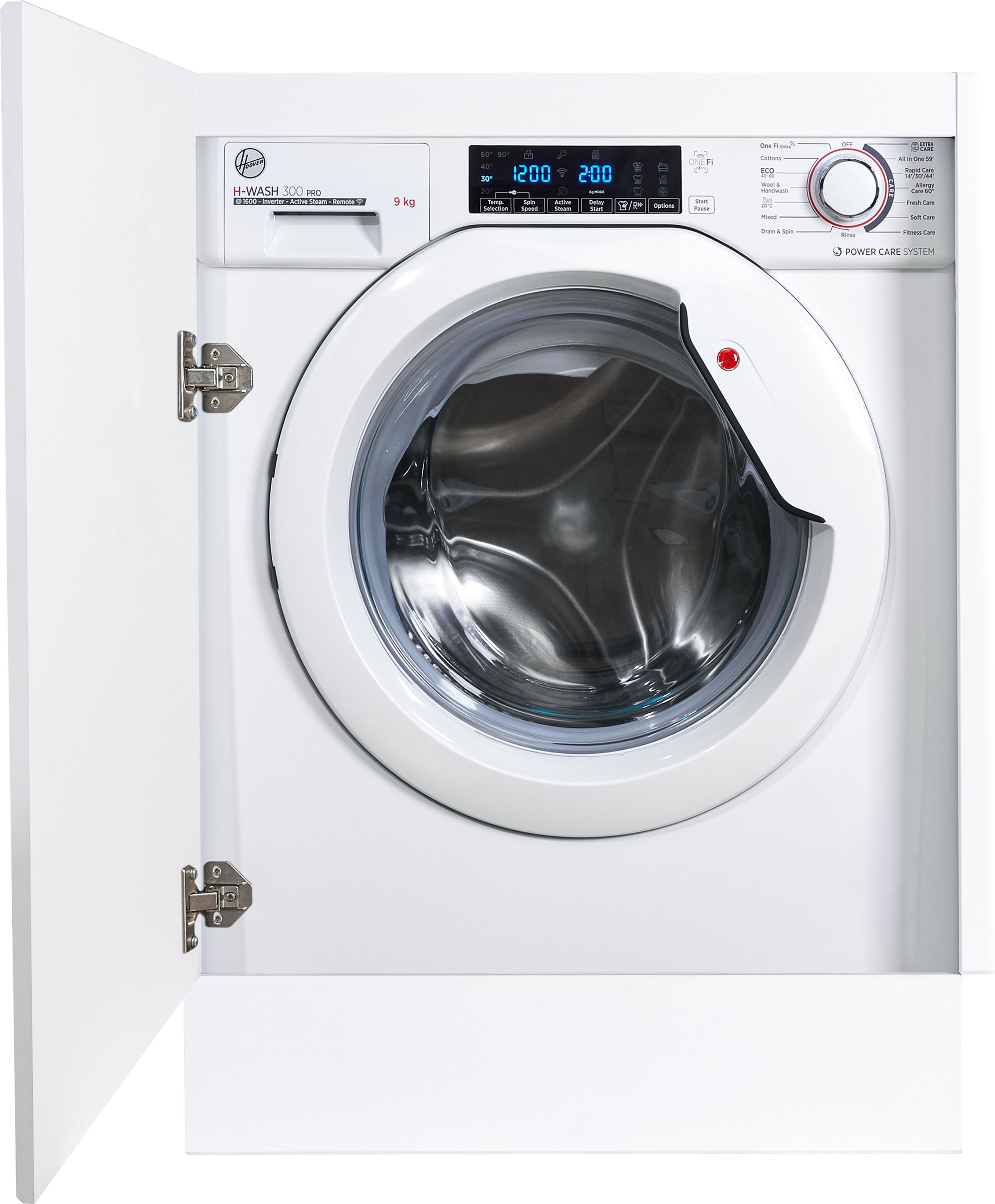 Hoover H-WASH 300 PRO HBWOS69TAME Integrated 9kg Washing Machine with 1600 rpm - White - A Rated, White