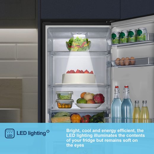 Fridgemaster MC55240EB 174cm Fridge Freezer - Black - Annotation - LED lighting