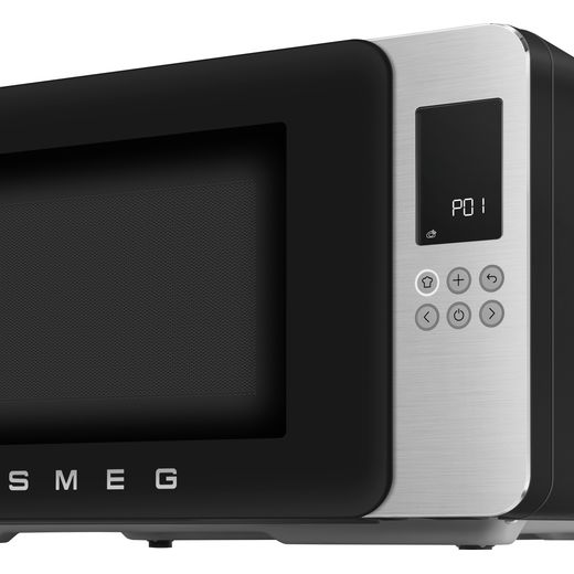 Smeg Collezione MOC01BLMUK Litre 30cm High, Freestanding Small - Black - Control panel