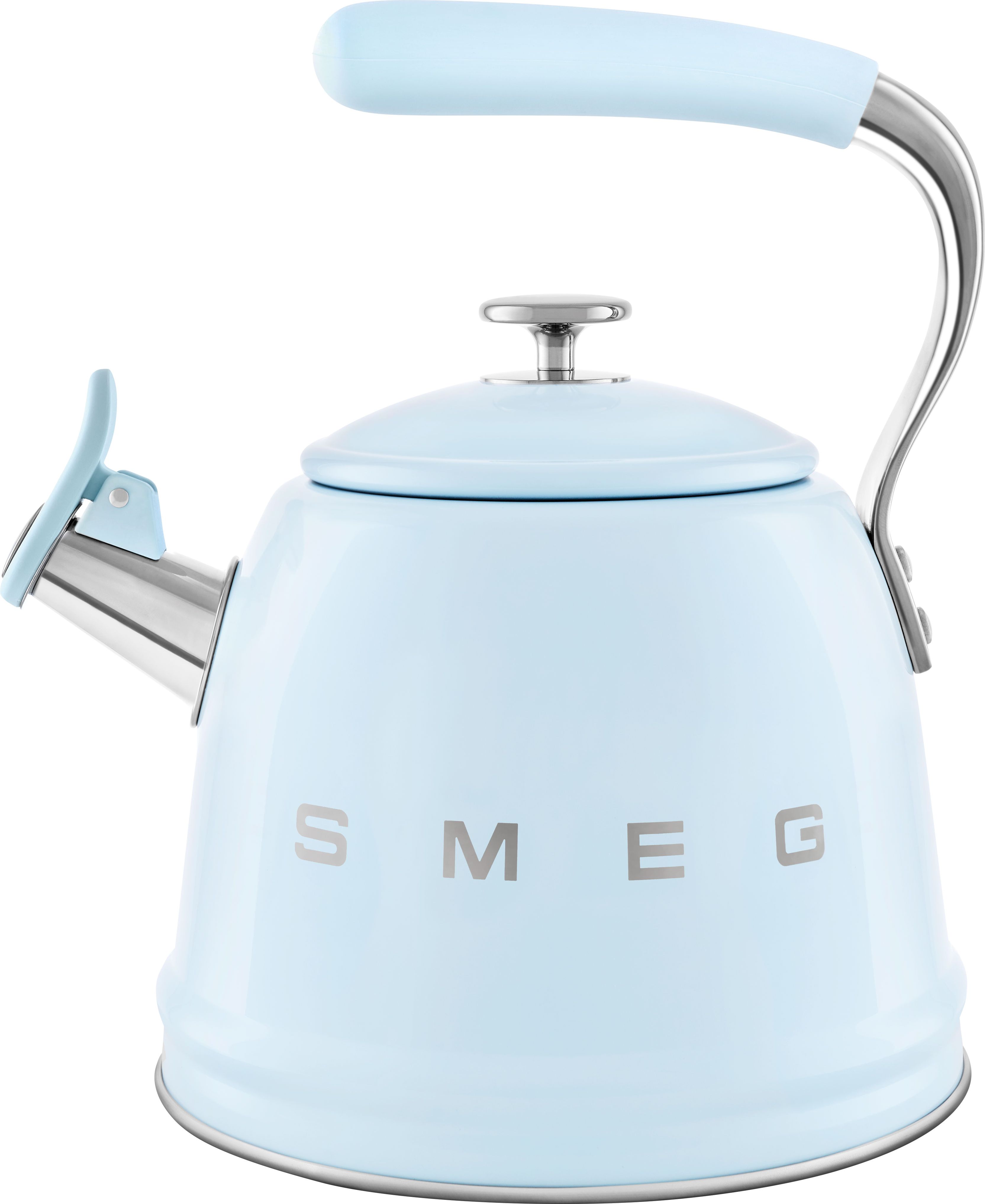 Smeg 50's Style WKF01PB Whistling Hob Kettle - Pastel Blue, Blue