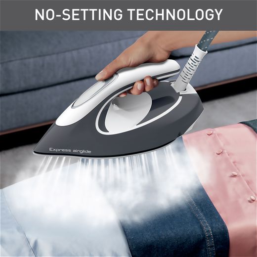 Tefal Express Airglide Pressurised Steam Generator Iron - Grey / White - Annotation - No setting technology shot