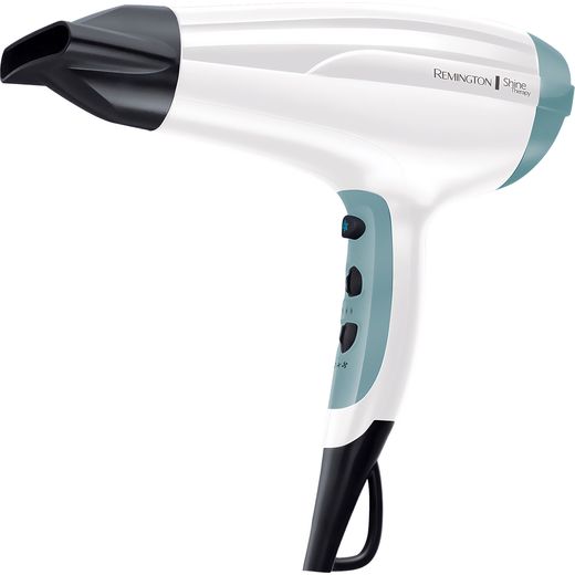 Remington Shine Therapy Hair Dryer With 2 Accessories - White - Left perpsective shot