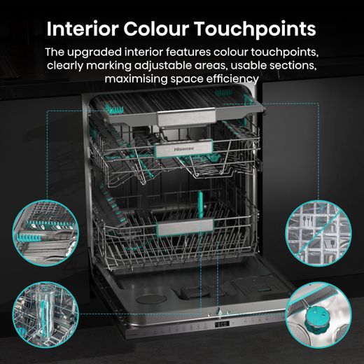 Hisense Integrated Standard Dishwasher - Black - Annotation - Interior colour touchpoints