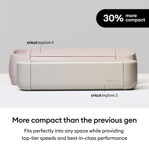 Cricut Explore 5 Smart Cutting Machine - Taupe - Annotation - More compact