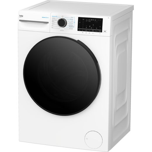 Beko BM5WT6943TW 9kg WiFi Connected Washing Machine with 1400 rpm - White - left perpsective shot 