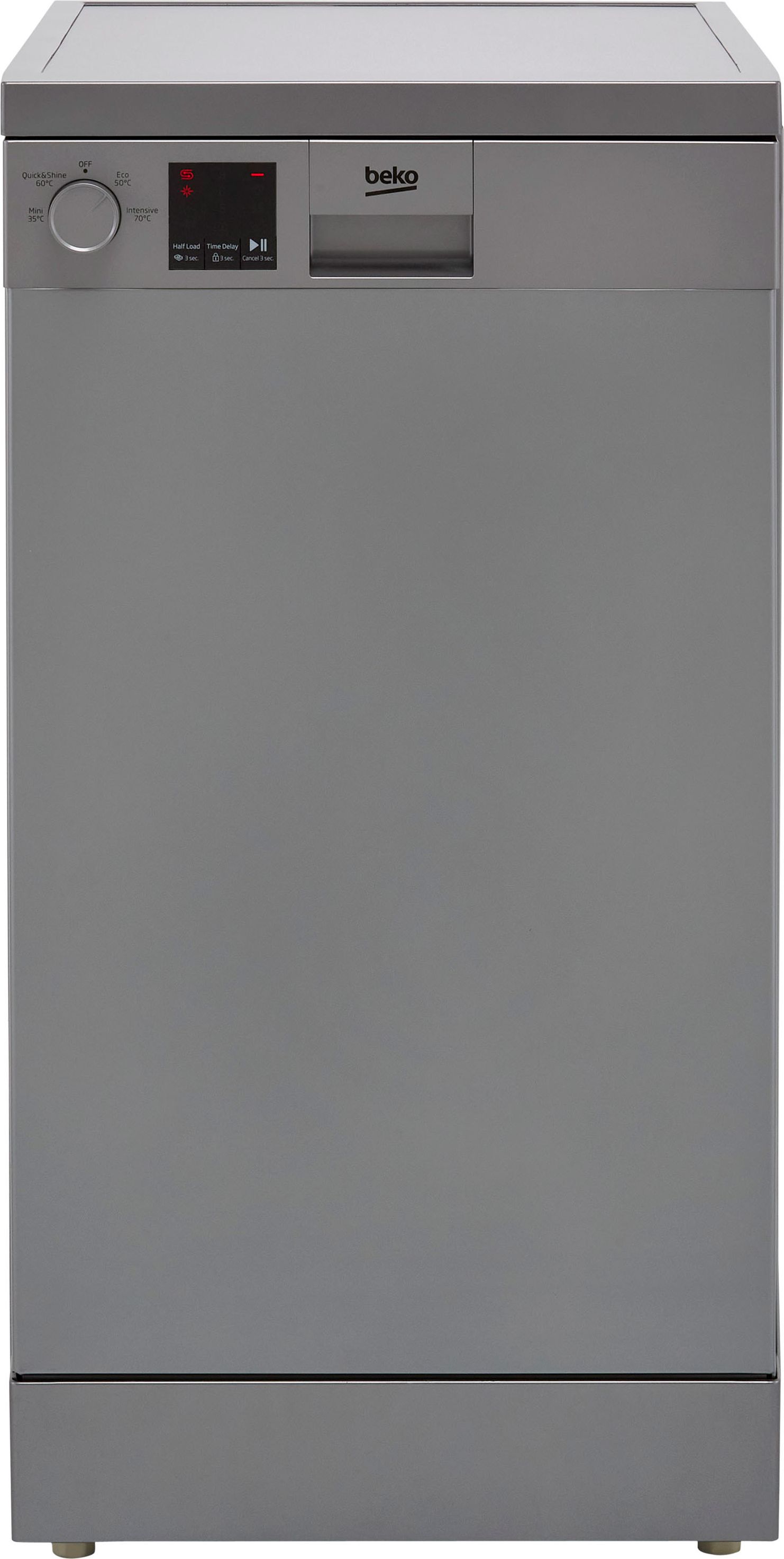 Beko DVS04020S Slimline Dishwasher - 10 Place Settings - Silver