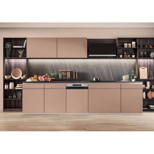Hotpoint Fully Integrated Standard Dishwasher - White with Fixed Door Hinge Kit - Dishwasher in kitchen