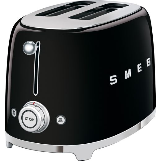 Smeg 2-Slice Toaster – Stainless Steel, 6 Toasting Levels, Reheat/Defrost/Bagel Settings, Removable Crumb Tray