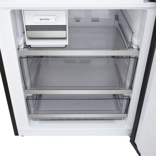 LG Fit & Max GBBW726AEV Wifi Connected 203cm 70/30 Total No Frost Fridge Freezer - Essence Black Steel - close up freezer drawers
