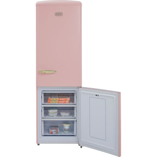 CDA 60/40 Frost Free Fridge Freezer - Pink - Freezer door open