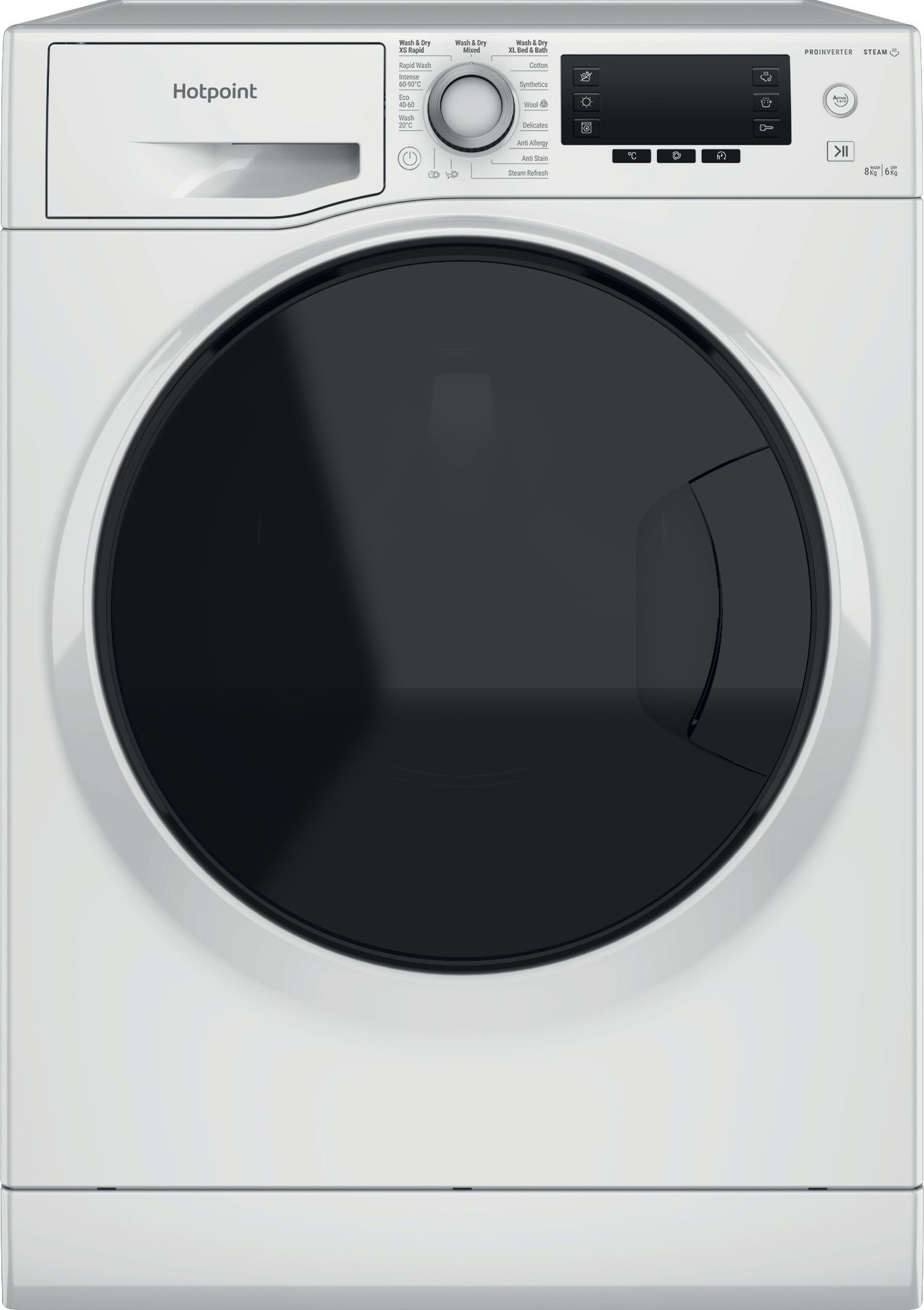 Image of Hotpoint ActiveCare NDD 86448 WDA UK 8Kg/6Kg Washer Dryer with 1400 rpm - White - C Rated [Wash&Dry], A Rated [Wash Only], White