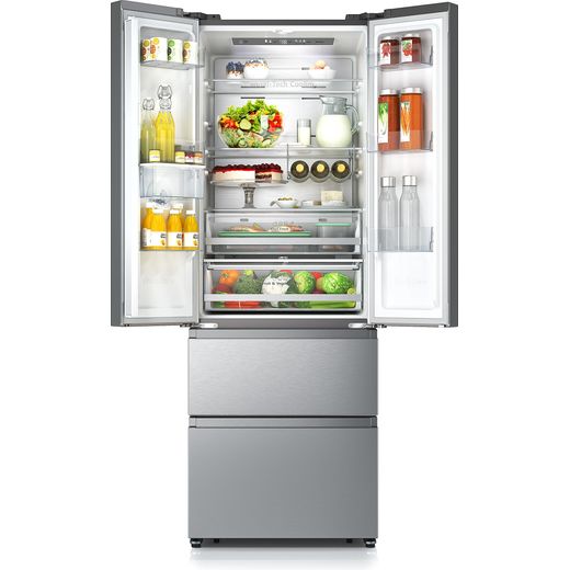 Hisense American Fridge Freezer - Stainless Steel - Fridge doors open