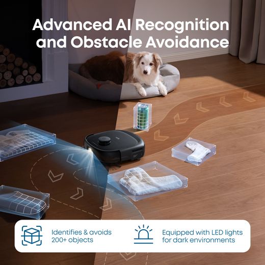Eufy Omni E28 Robotic Vacuum Cleaner - Black - annotation - advance recognition shot 