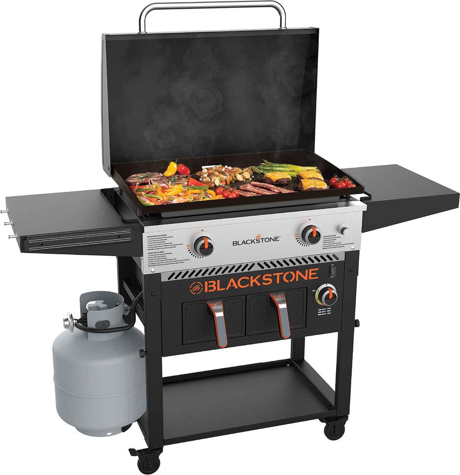 Blackstone - 28 Inch Gas Griddle and Air Fryer - 4 Burner Barbecue - Black