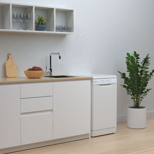 Candy Slimline Dishwasher - White