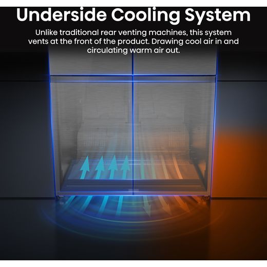 Hisense American Fridge Freezer - Silver Glass - Annotation - Underside cooling system