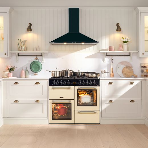 Leisure Cookmaster Gas Range Cooker - Cream - Cooker in kitchen