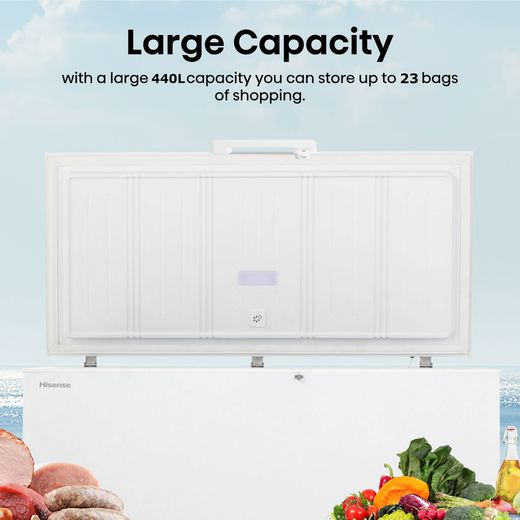 Hisense FC571D4AWLYE Chest Freezer - White - Annotation - Large capacity