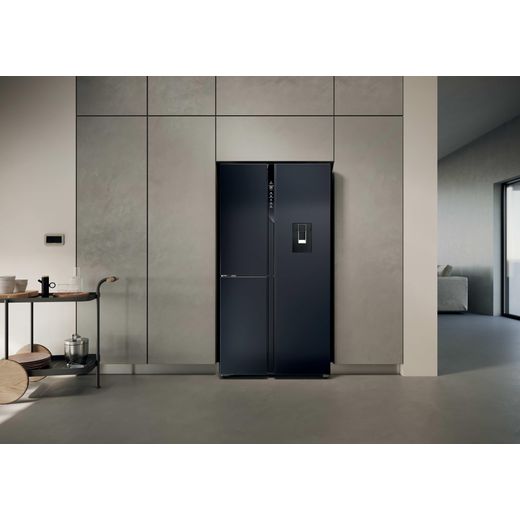 Haier Series 7+ American Fridge Freezer - Black - Fridge freezer in kitchen shot