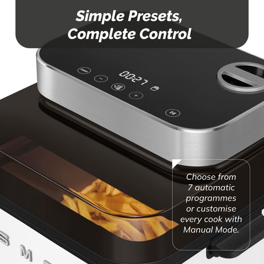 Smeg Collezione AFC01WHMUK Air Fryer - White - annotation - simple preset shot