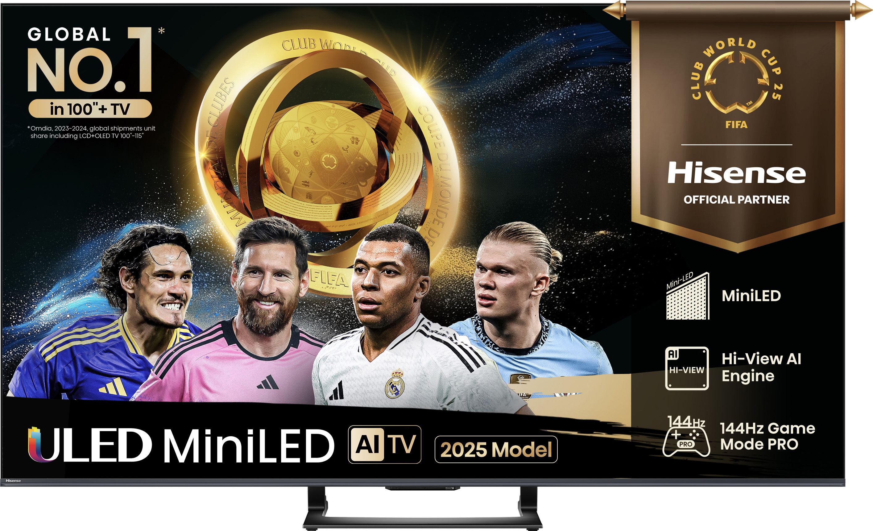 Hisense U7Q 75" 4K Ultra HD MiniLED Smart Freely TV [2025] - 75U7QTUK, Black