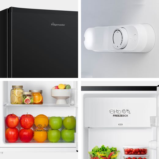 Fridgemaster MUR4894EB Compact 84cm Fridge with Ice Box - Black  - close up detail shot