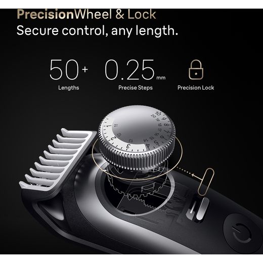 Braun Series 9 Mens Shaver - Black / Silver - Annotation - precision wheel shot