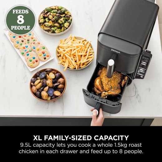 Ninja Double Stack XL SL451UK Air Fryer - Grey - Annotation -  capacity shot 