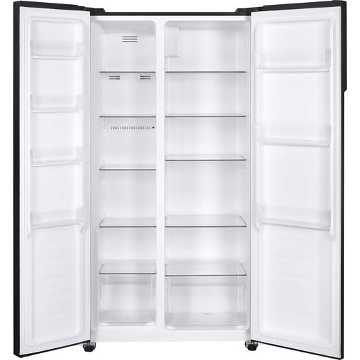 Candy American Fridge Freezer - Black - Front with door open shot