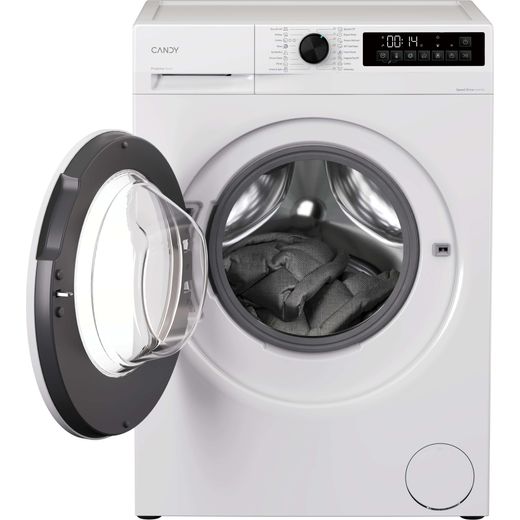 Candy Quick Pro GWD 485S6-80 8Kg / 5Kg Washer Dryer with 1400 rpm - White  - Front with door open shot