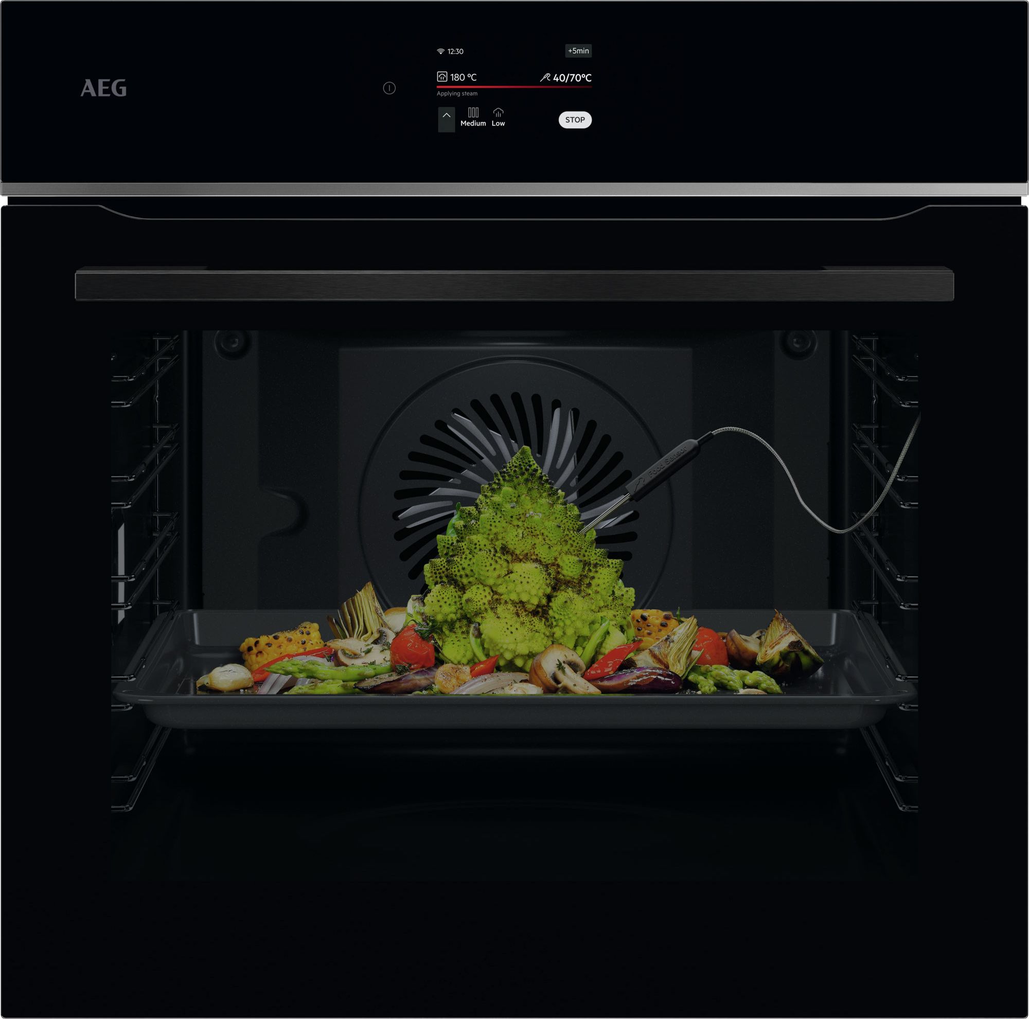 AEG TE7PB731AB Built-In Electric Single Oven - Black - 71L Capacity - A++ Energy Rating