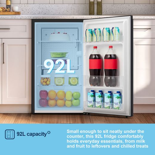 Fridgemaster MUL4892EB Compact 84cm Fridge - Black - Annotation - Capacity shot