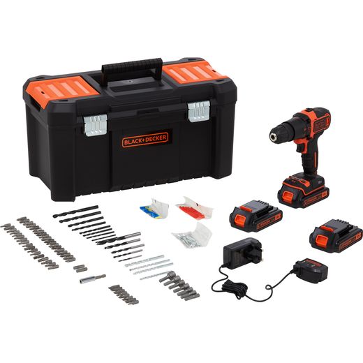 Black + Decker BDCHD181B3A-GB Hammer Drill Including Accessories