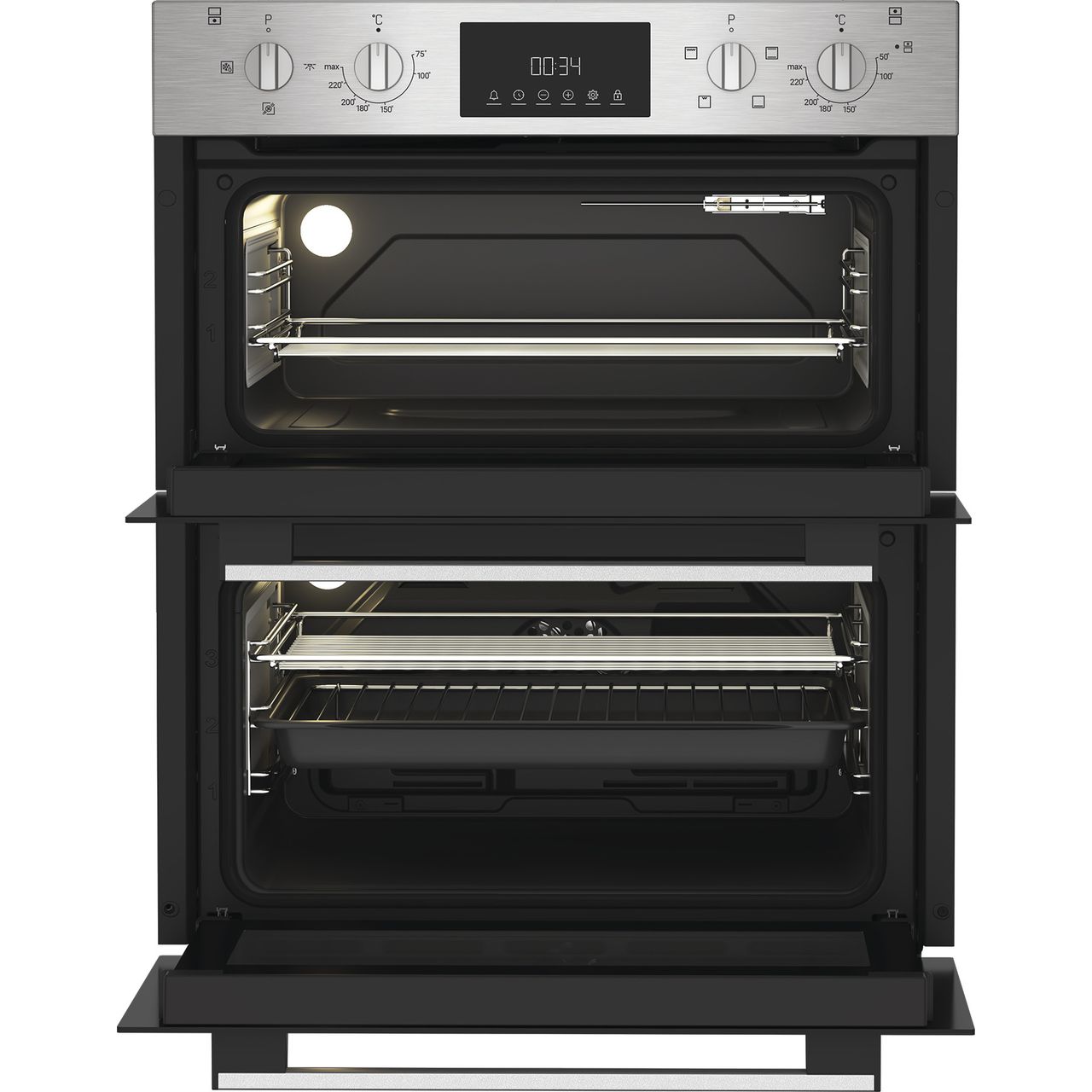 Indesit 48L Electric Double Oven | DUI 12D IX_SS | ao.com