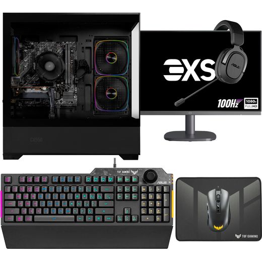 3XS Core 5060 Ti RGB Gaming PC - NVIDIA® GeForce® RTX™ 5060 Ti, AMD Ryzen™ 5, 1TB SSD - Black - bundle shot 