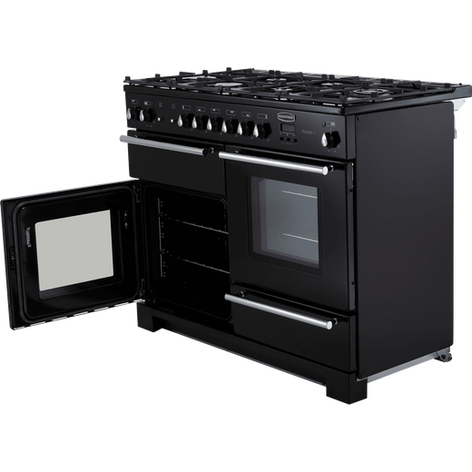 Rangemaster Toledo + 110cm Dual Fuel Range Cooker - Black / Chrome
