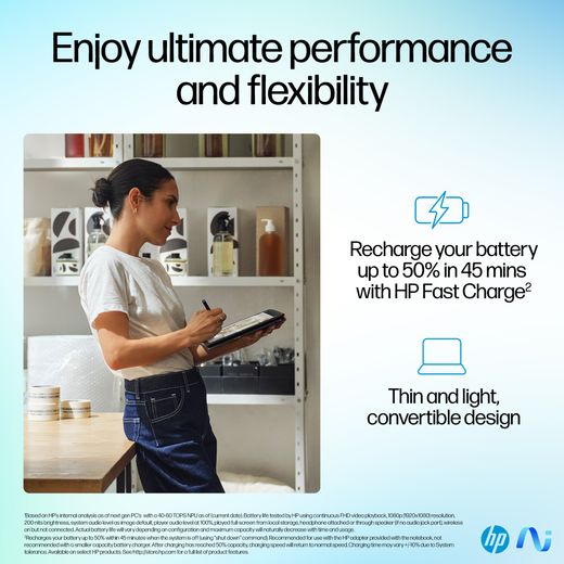 HP OmniBook Ultra Flip 14-fh0006na OLED 14" 2-in-1 Laptop - Intel® Core™ Ultra 7, 1TB SSD, 16 GB RAM - Grey - Annotation - Performance and flexibility