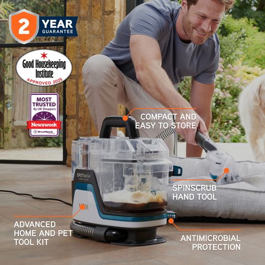 Vax SpotWash Home Pet Design CDSW-MPXA Carpet Cleaner - Annotation - Warranty shot