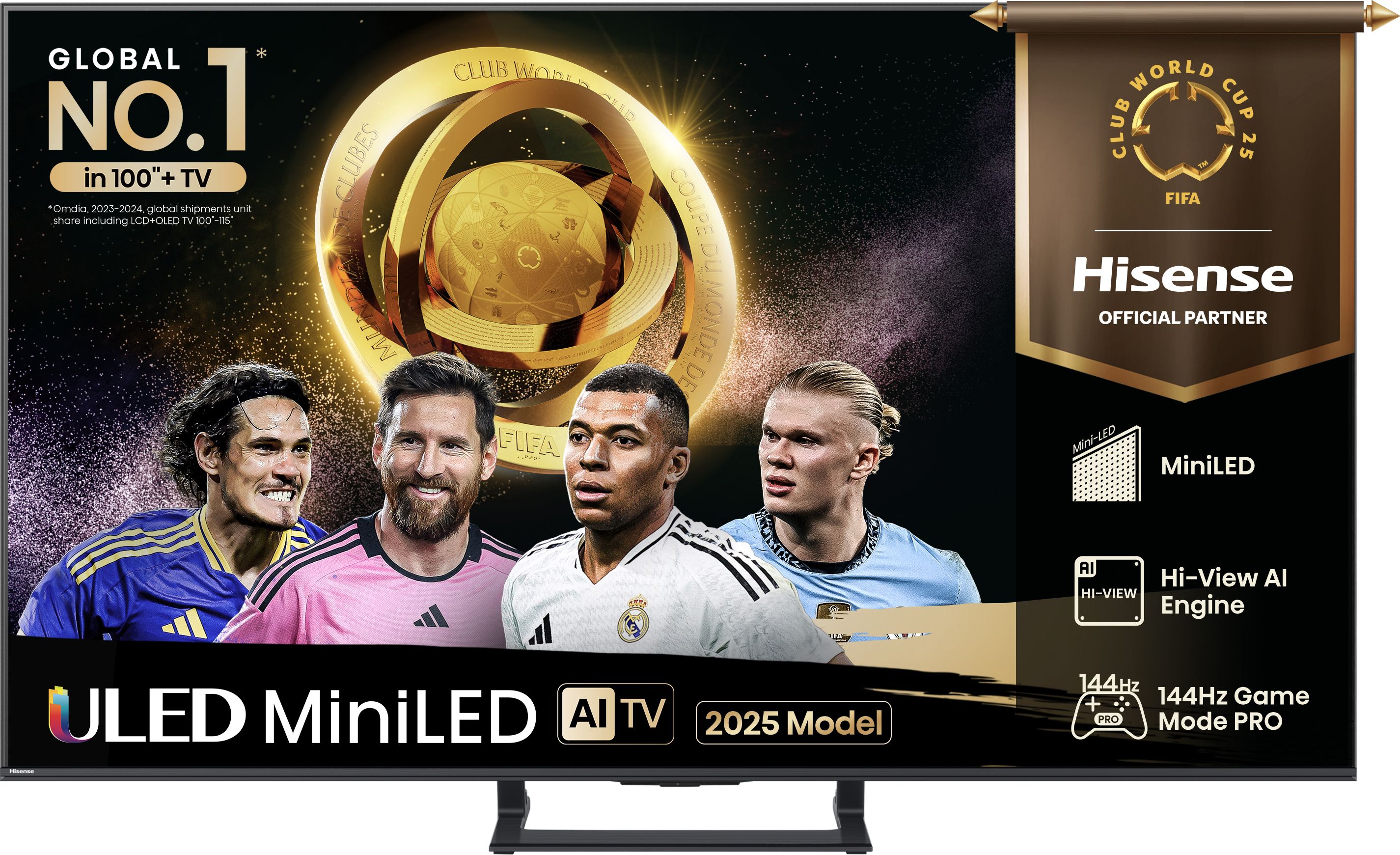 Hisense E8Q 65" 4K Ultra HD MiniLED Smart Freely TV [2025] - 65E8QTUK, Black