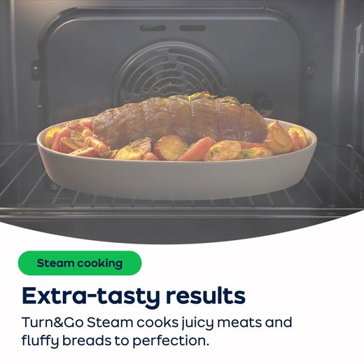 Indesit Turn&Go Built In Electric Single Oven - Stainless Steel  - AO Annotation -  Turn&Go-Steam