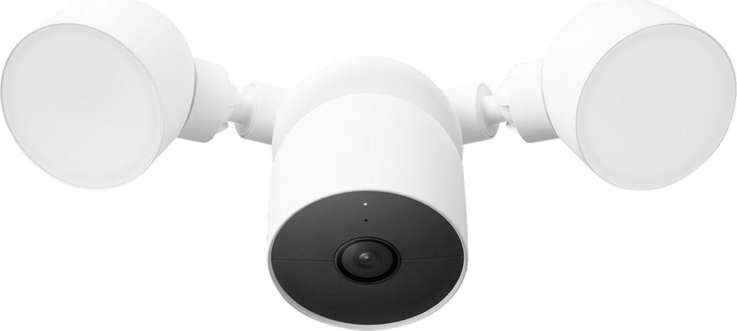 Google Nest Cam With Floodlight Full HD 1080p Smart Home Security Camera - White, White