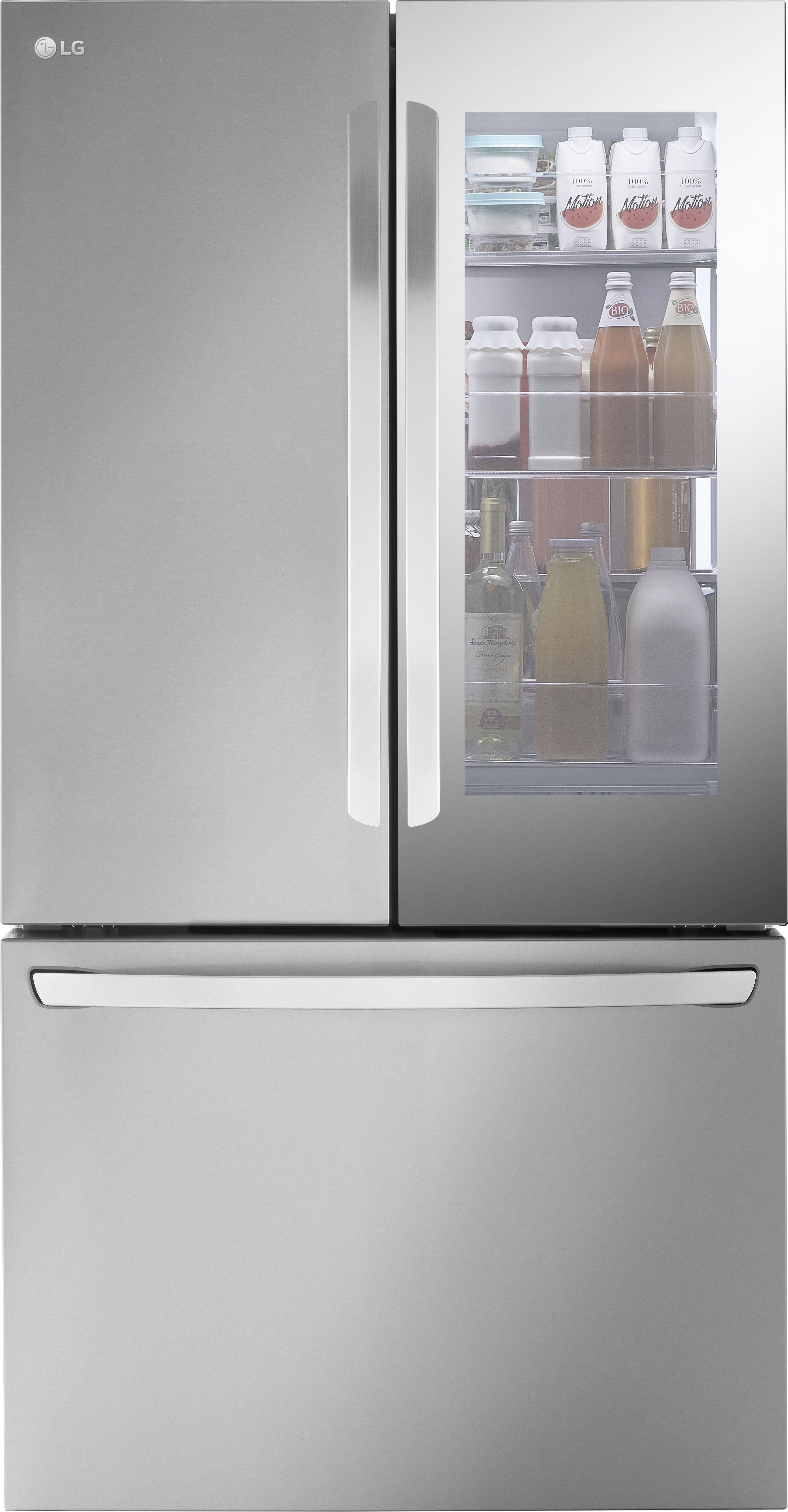 LG InstaView GMZ765STHJ Wifi Connected Plumbed Frost Free American Fridge Freezer - Stainless Steel - E Rated, Stainless Steel